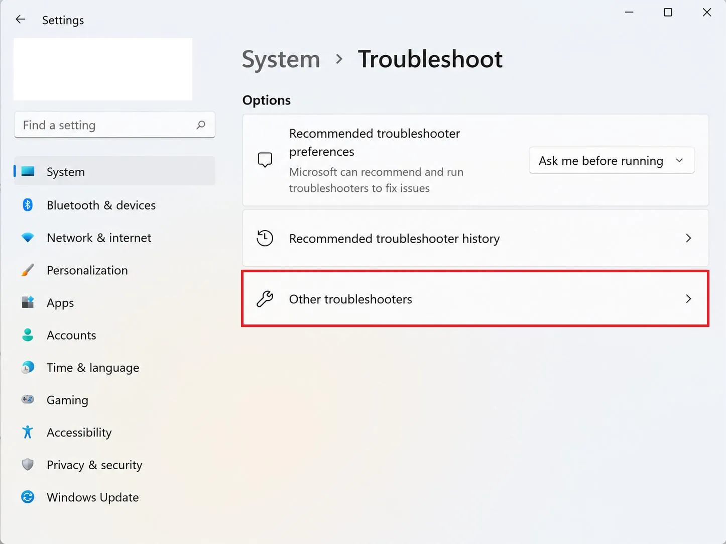 Other troubleshooters