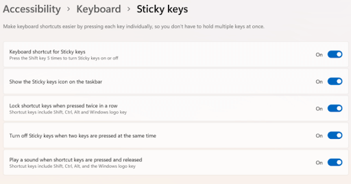 Sticky keys