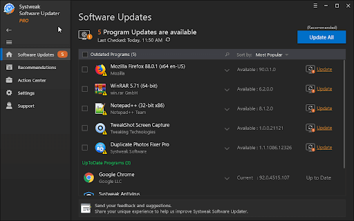 Systweak Software Updater