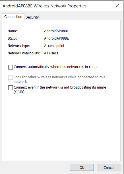Wireless Network Properties
