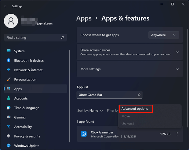 Apps and features