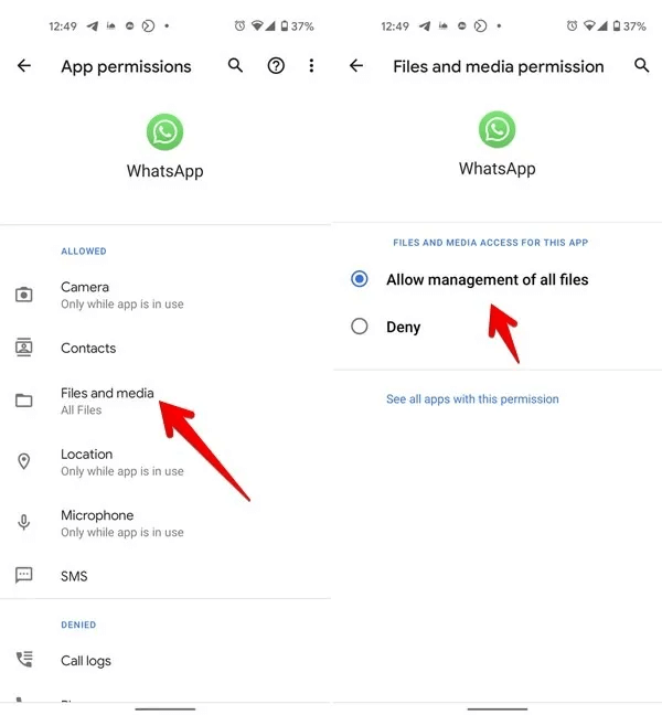 Files and Media Permission