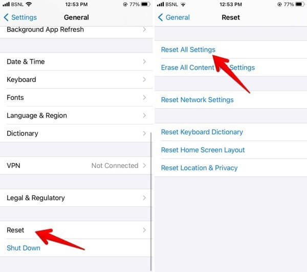 Reset All Settings