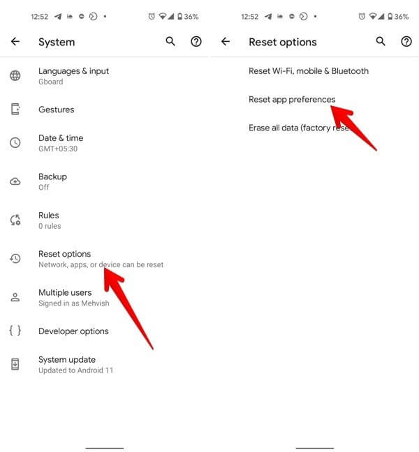 Reset App Preference