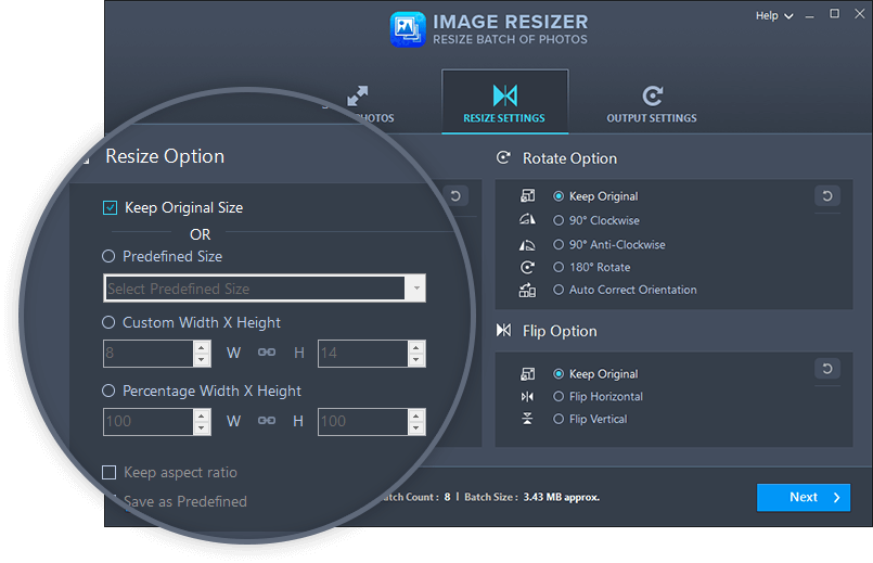 Image Resize Options