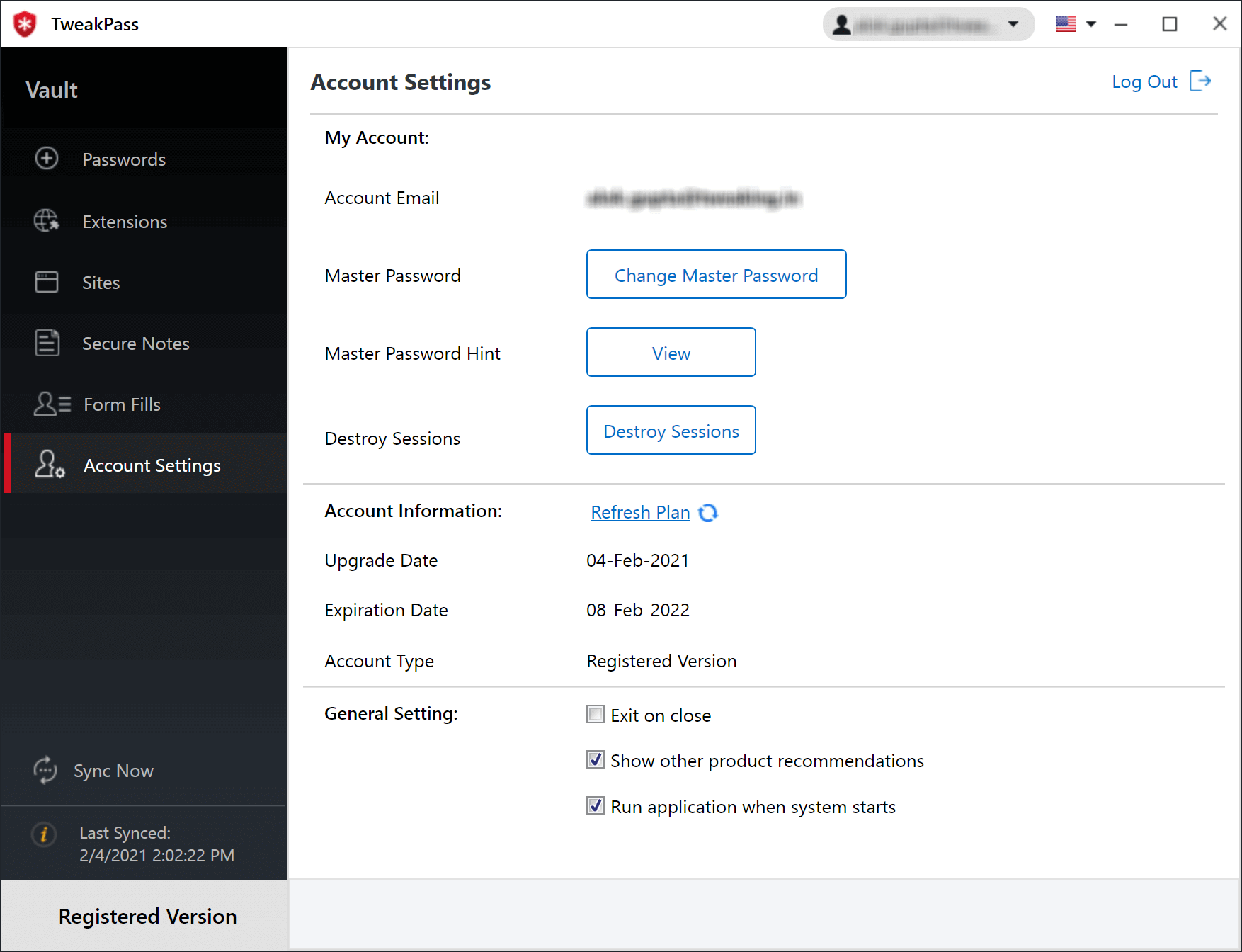 Tweakpass Setting