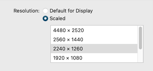 Adjust resolutions
