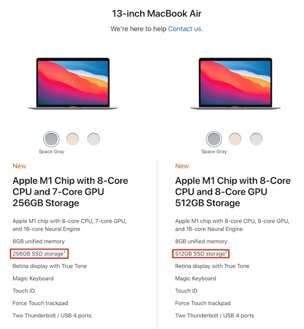 Macbook Pro and Air Storage