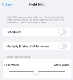 Night Shift Brightness