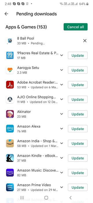 Pending Downloads