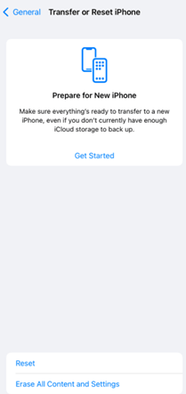 Reset- Prepare New iPhone