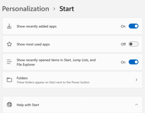 Start menu