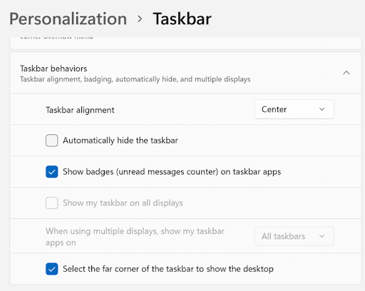 taskbar