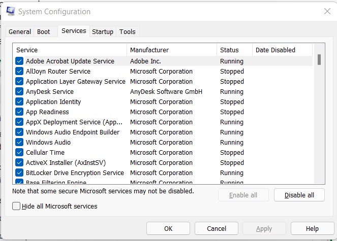 mmicrosoft service