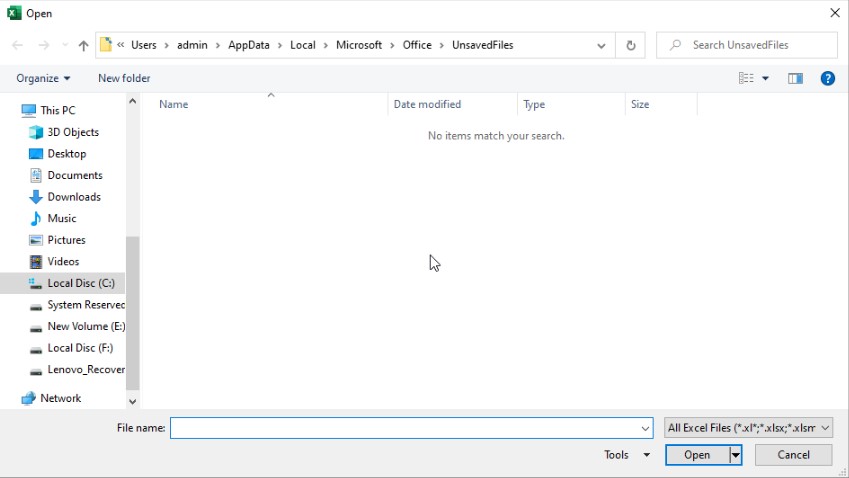 open filein excel
