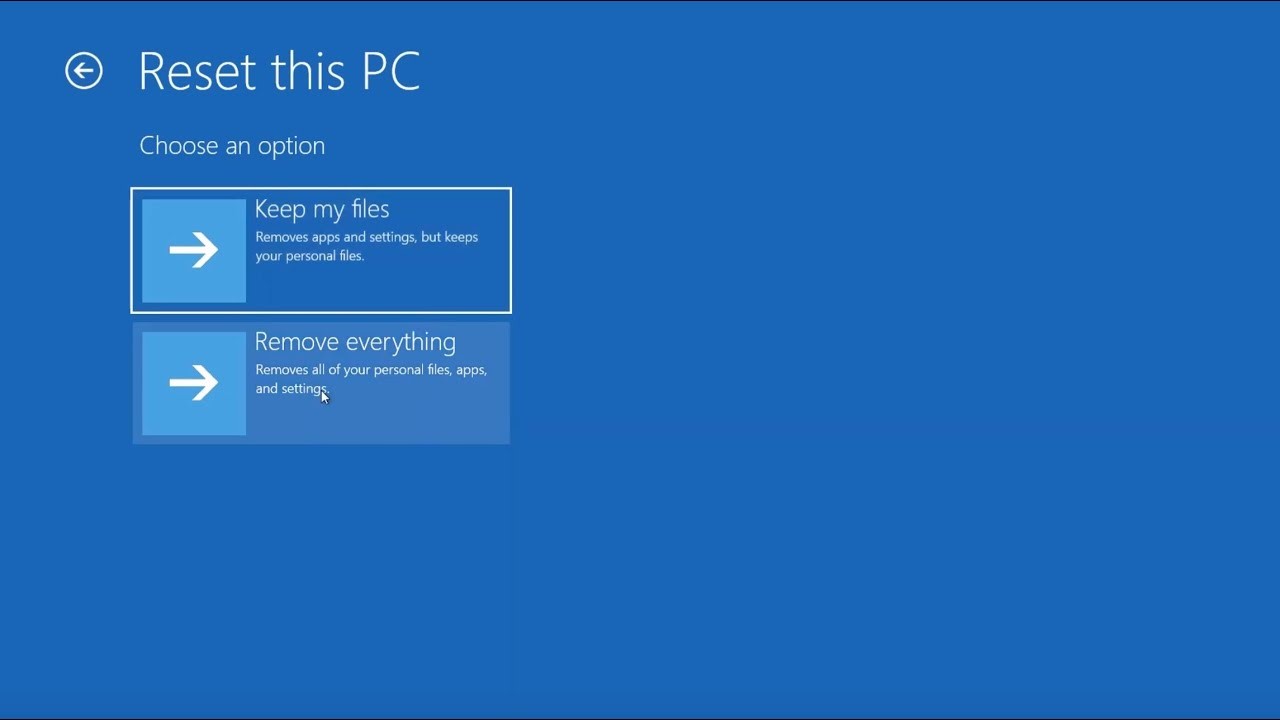 reset this pc