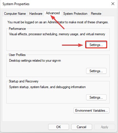 system properties