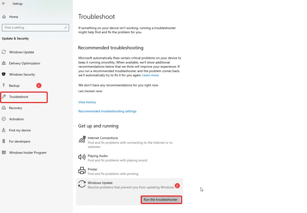 troubleshoot
