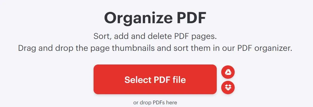 organize pages