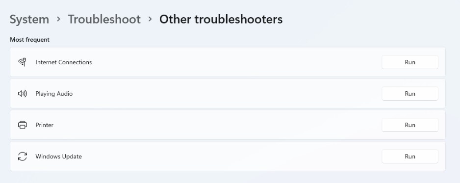 other troubleshooter
