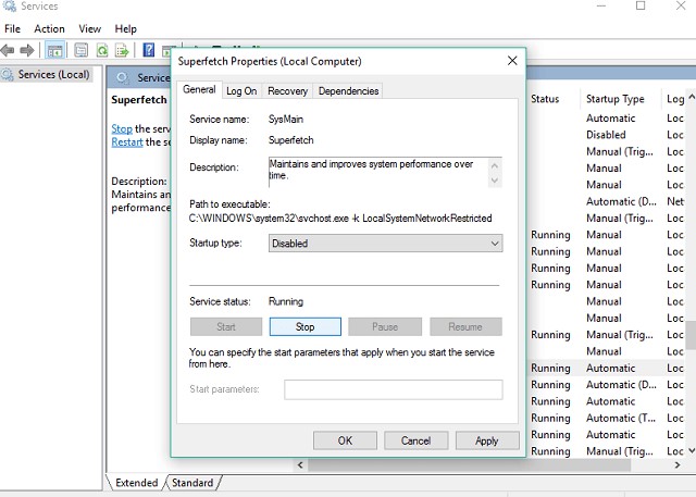 superfetch properties