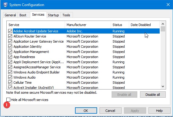 system configuration