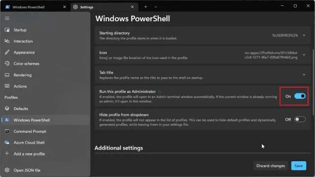 powershell setting