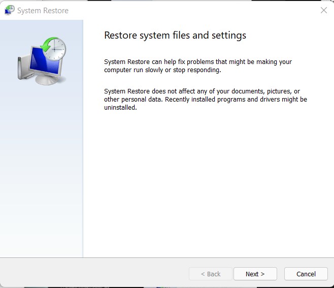 restore systemfile