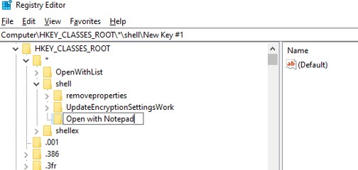 open with notepad