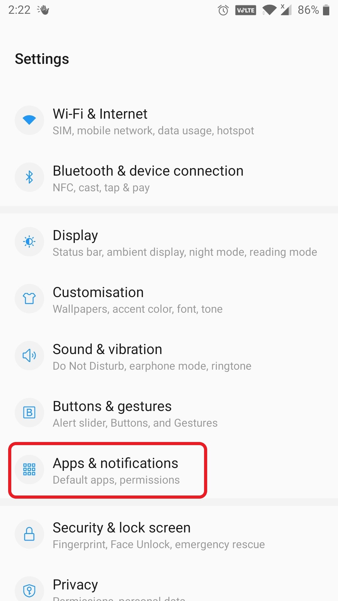 Apps & notifications