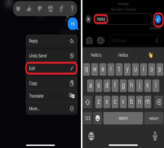 Edit Messages in iOS 16