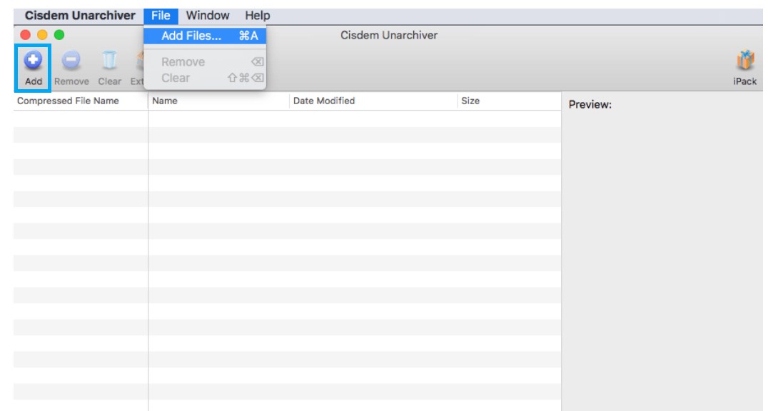 add file in cisdem unarchiver