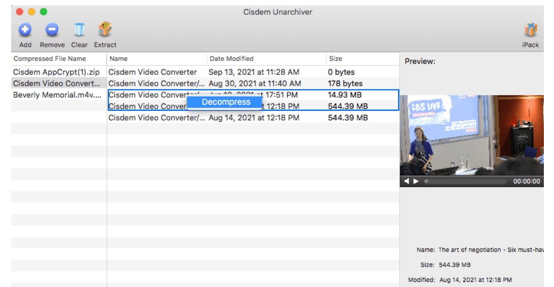 cisdem unarchiver decompress file