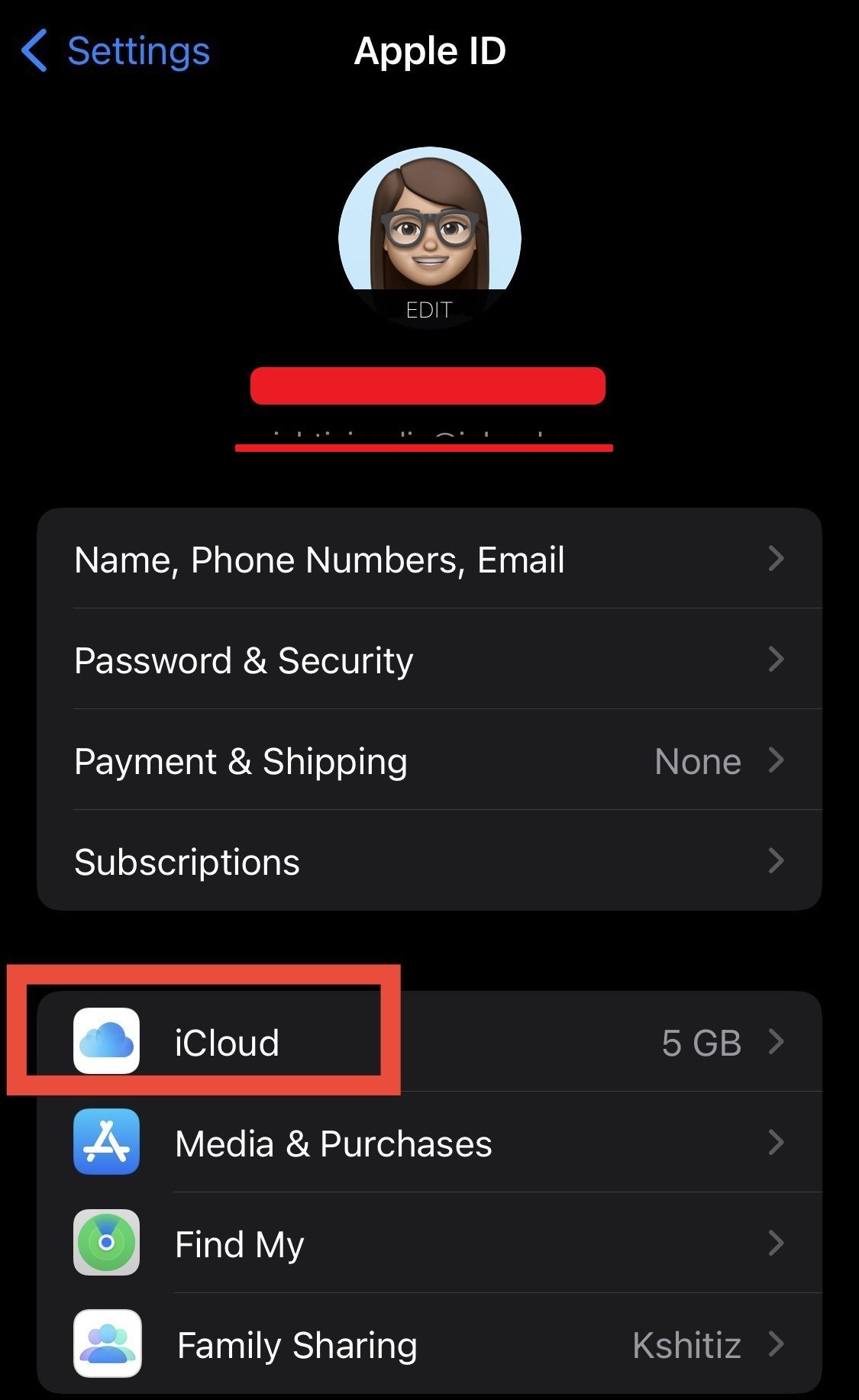 use icloud option