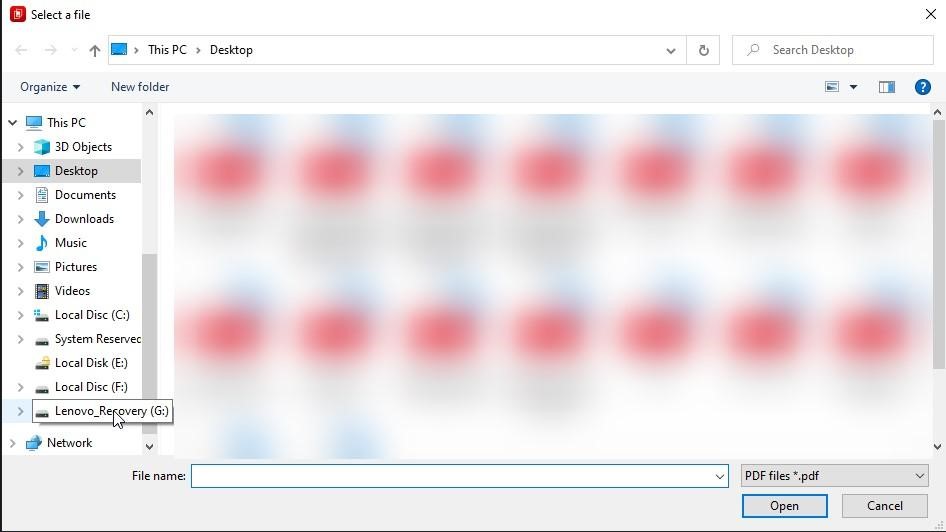 select pdf file