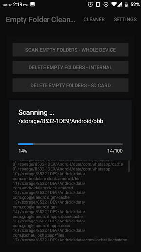 Clean empty folder