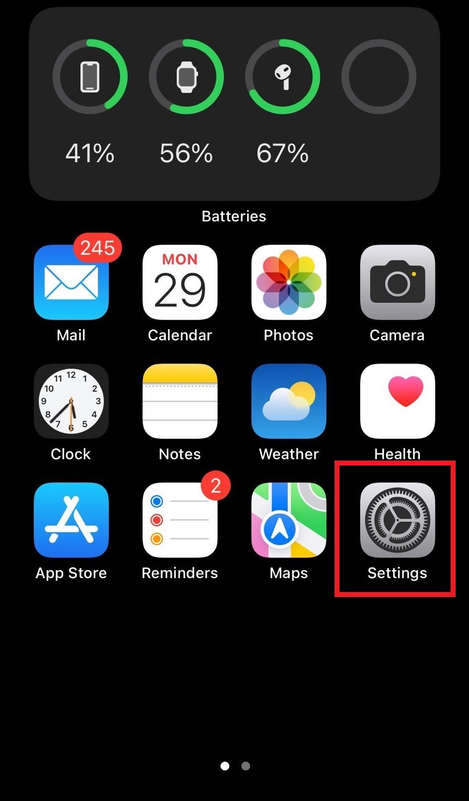 apple iphone setting