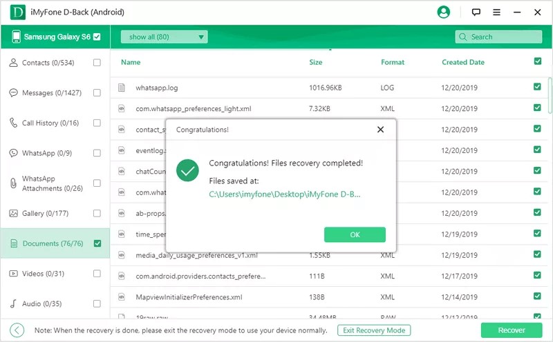 imyfone D-Back Android Data Recovery tool