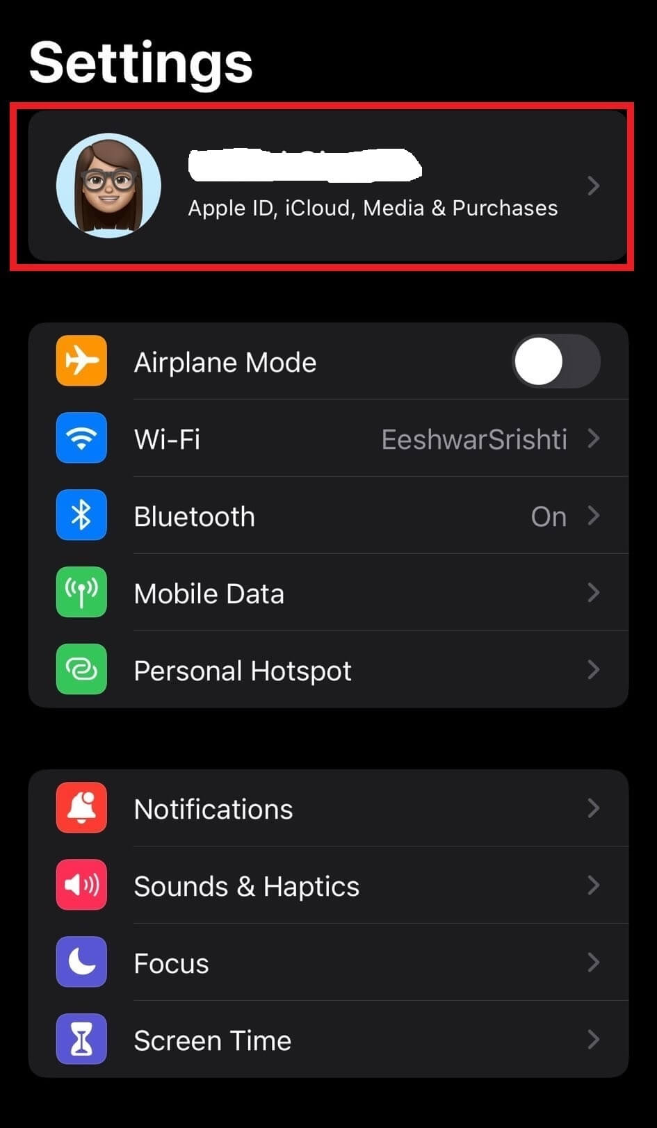 iphone setting