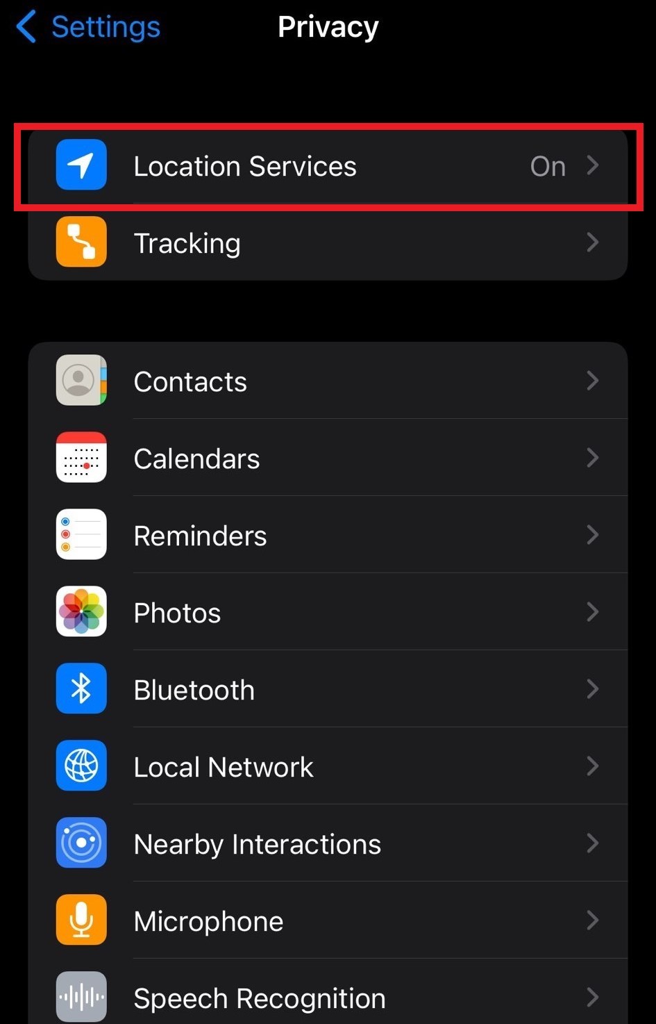 location serice in iphone