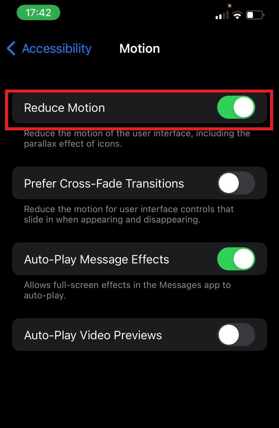 reduce motion