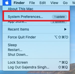 system preference