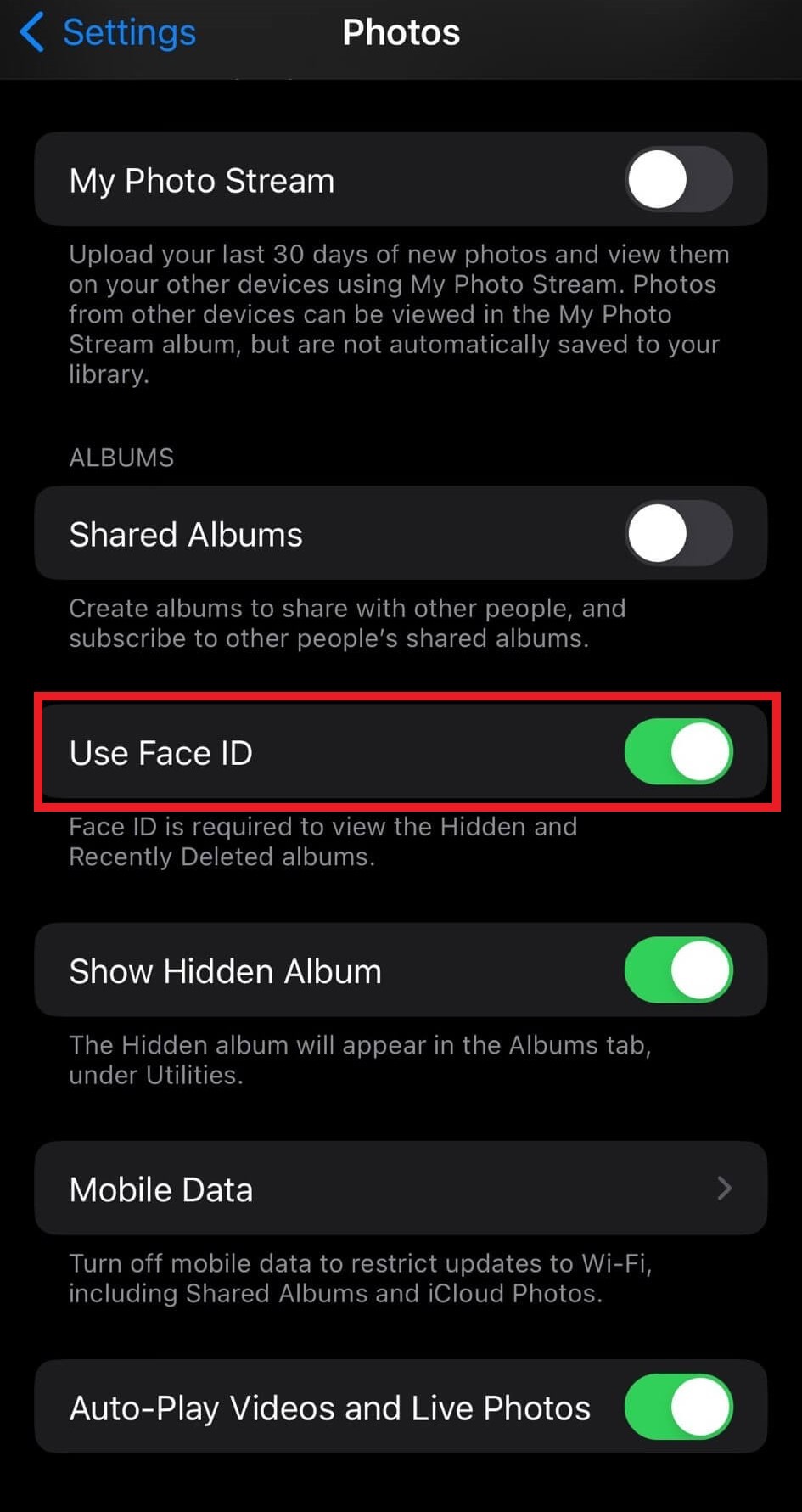 use face id
