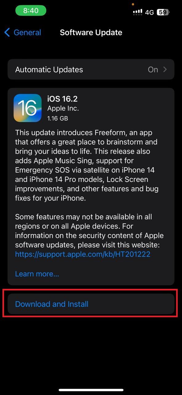 Download software update
