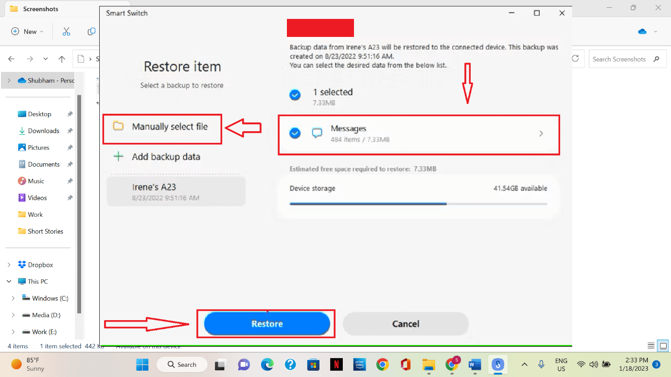Recover deleted text