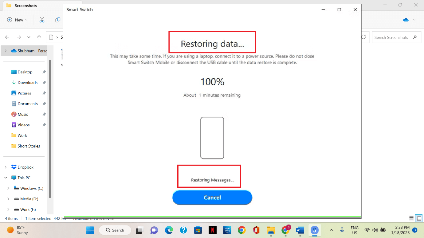 Restoring data