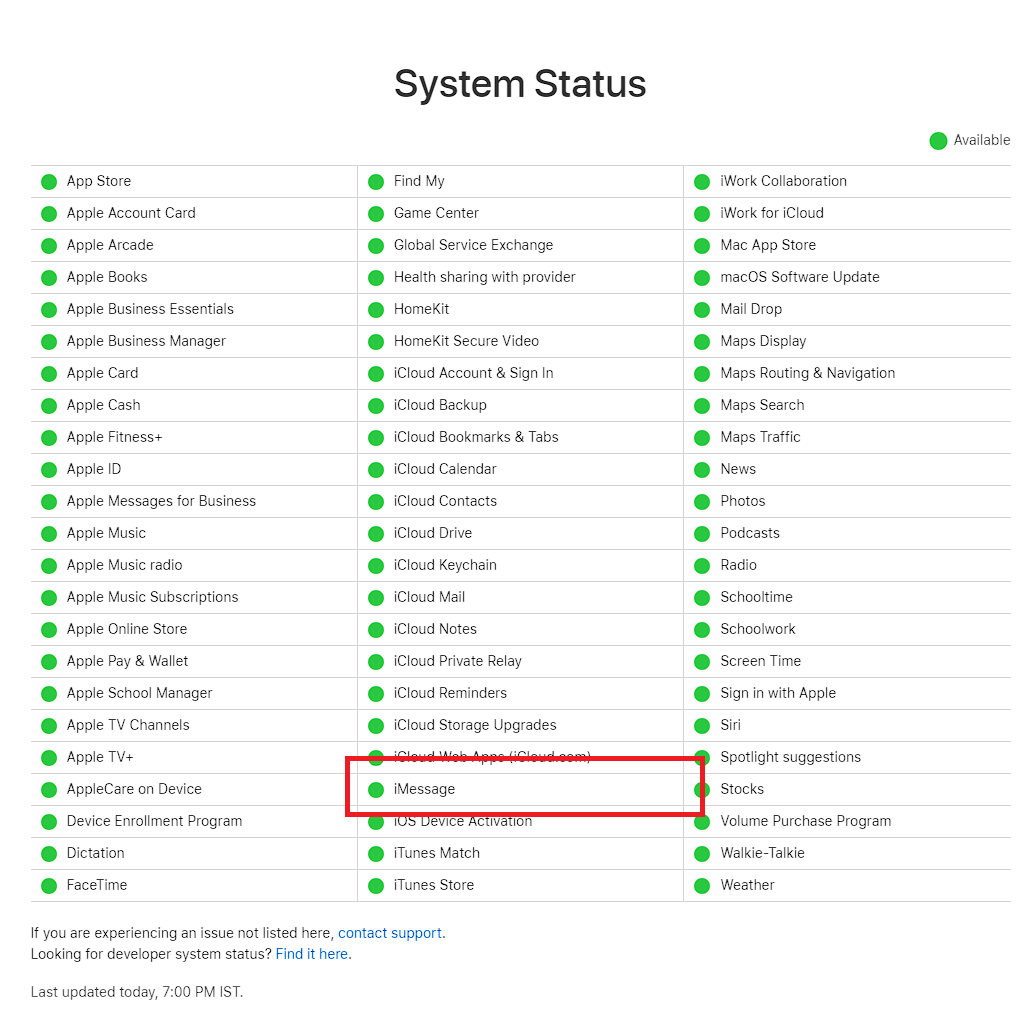 System status