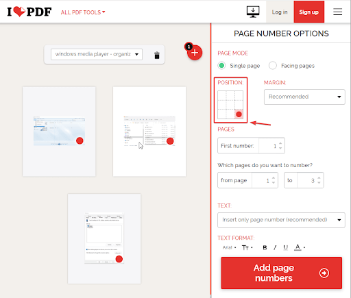 put Page Numbers