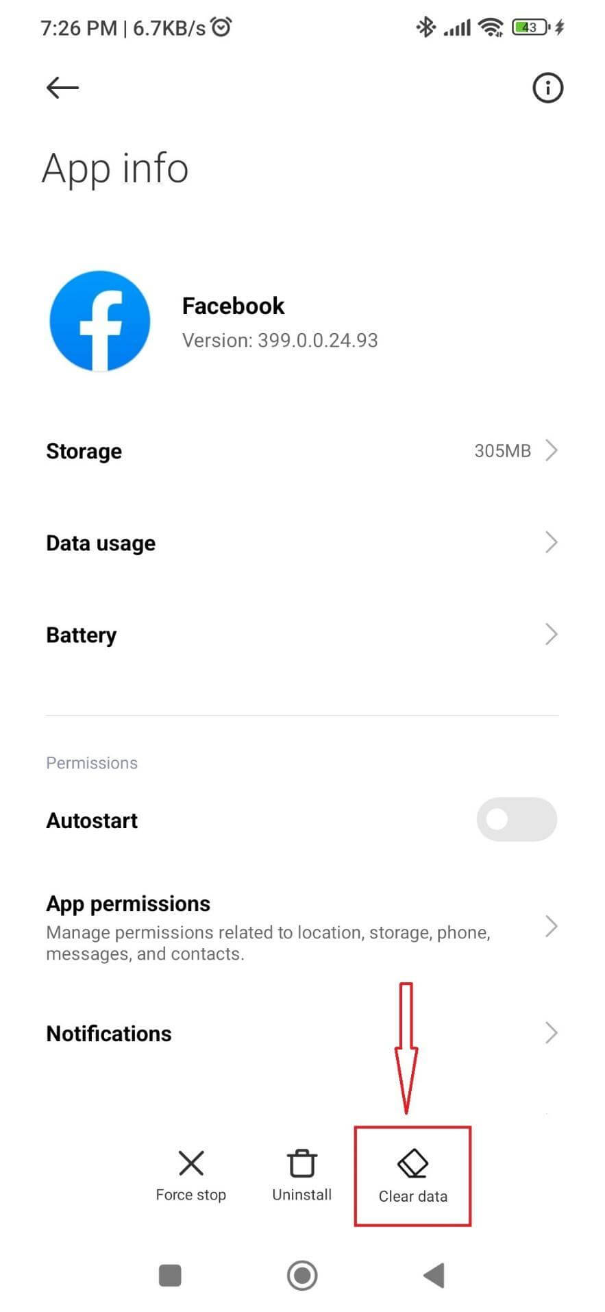 Clear data