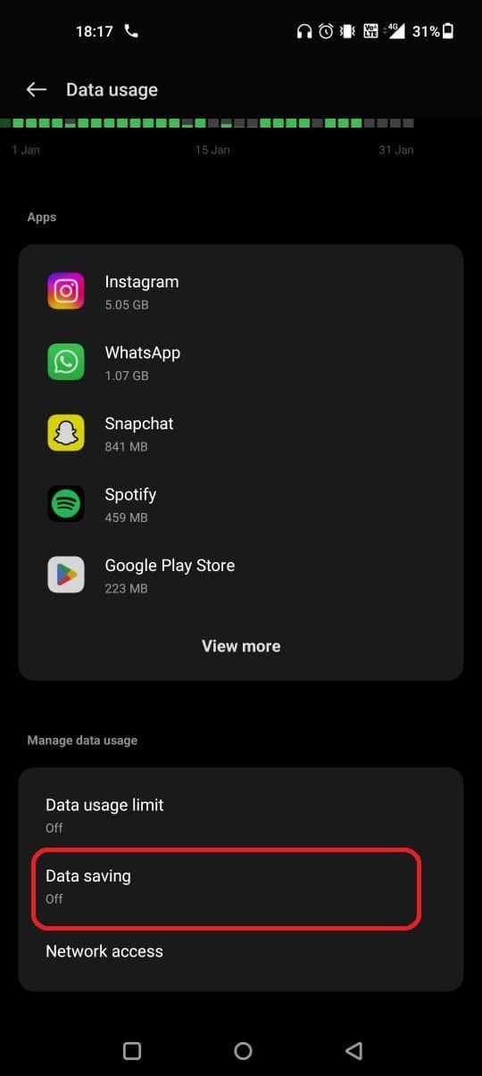 Data saving